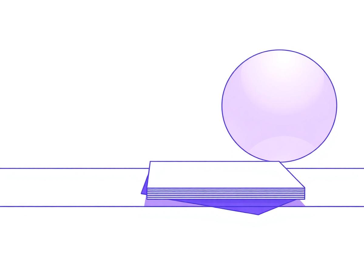 Minimal abstract illustration of a balanced form representing steadiness and focus